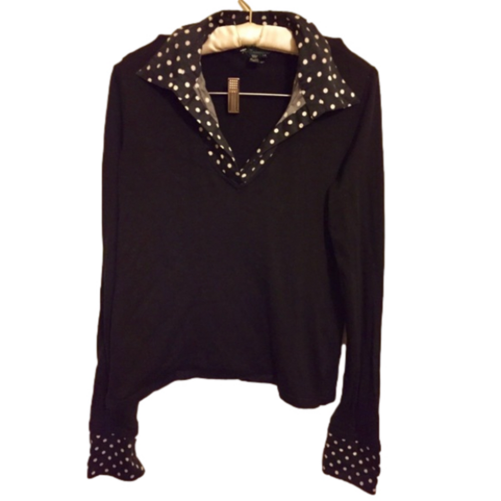 Ralph Lauren Black silk blouse sweater- Medium petite